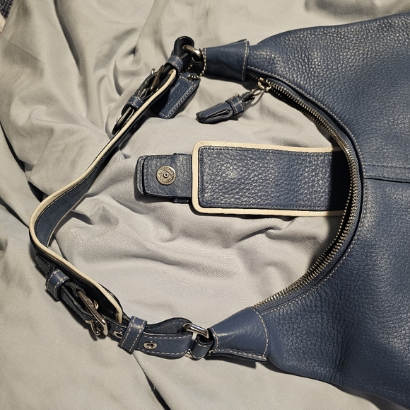 COACH Ocean Blue Hobo Bag / Purse, VINTAGE, Y2K, & NEW! - Picture 4 of 14